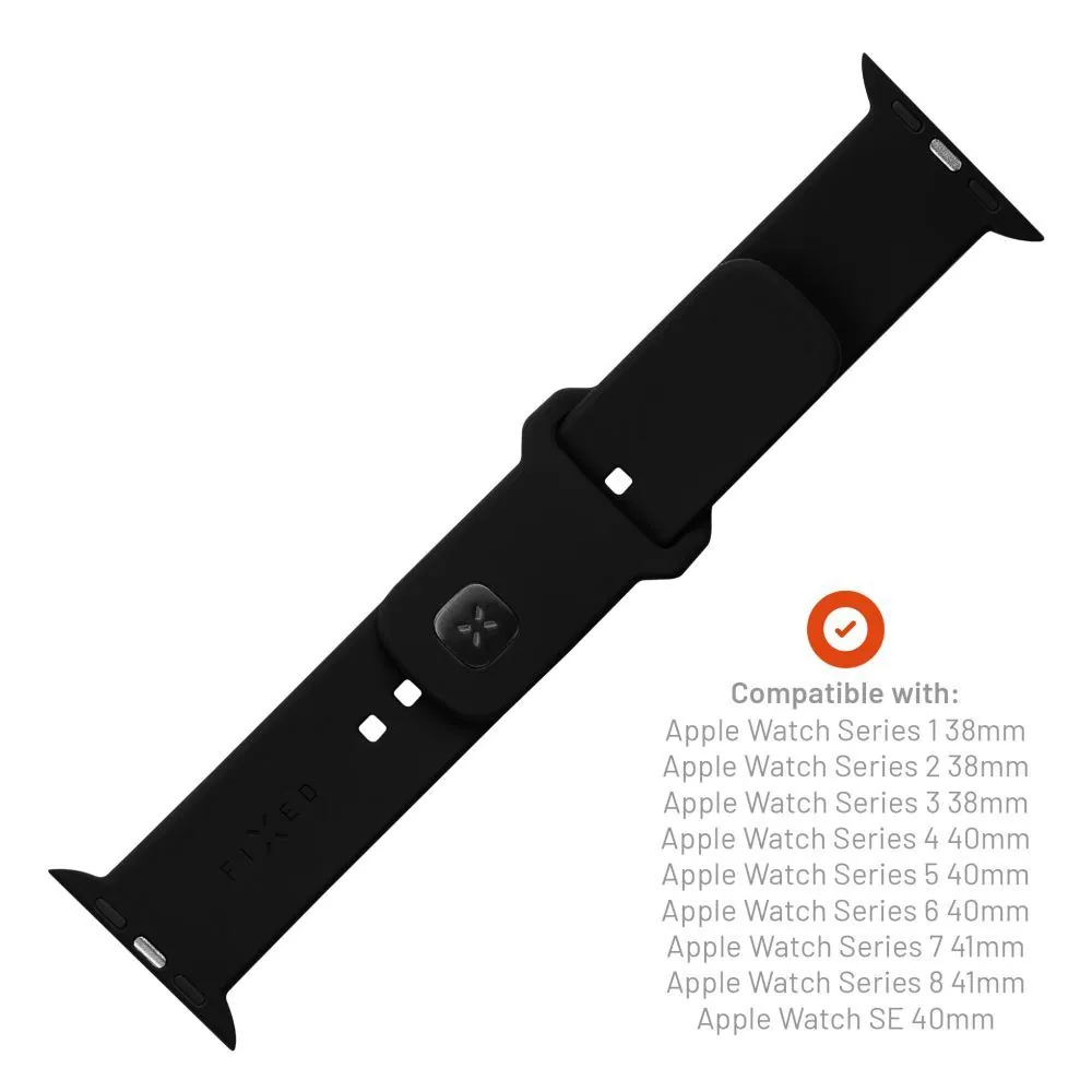 FIXED szilikon sportos óraszíj Apple Watch 38/40/41mm-es okosórákhoz, fekete – 4. kép
