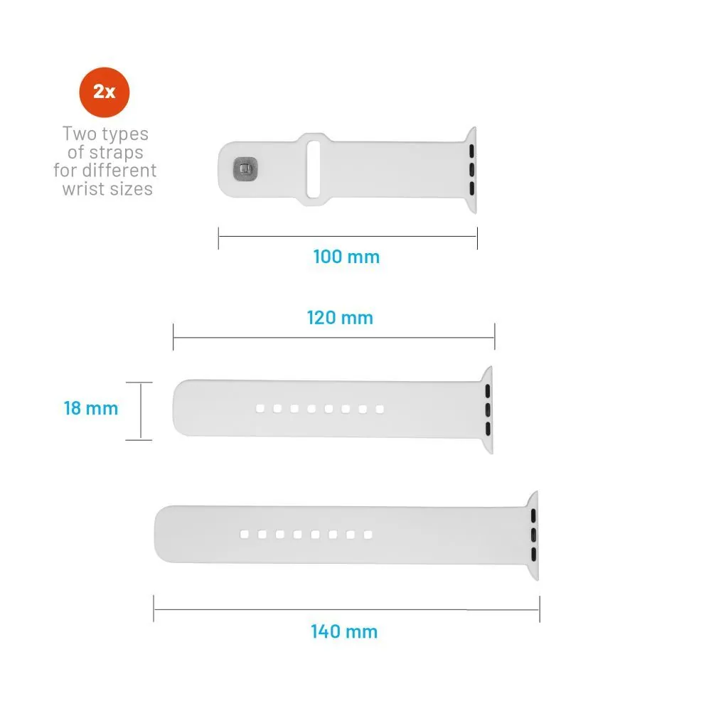 FIXED szilikon óraszíj Apple Watch 42/44/45mm-es okosórákhoz, fehér, FIXSST2-434-WH – 5. kép