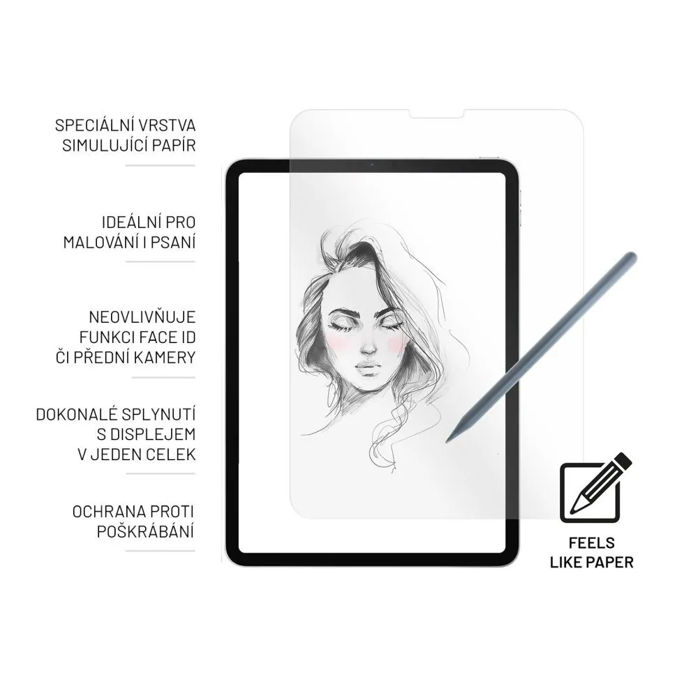 FIXED PaperGlass edzett üveg képernyő védő fólia Apple iPad Air 10.9" (2024)-hez, papír felületét utánozza, FIXGTP-1322 – 3. kép