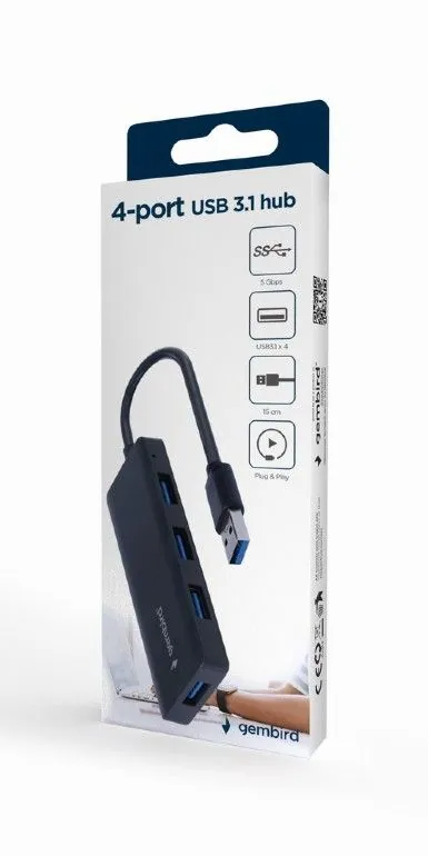 Gembird 4-portos USB 3.1 HUB Black – 3. kép