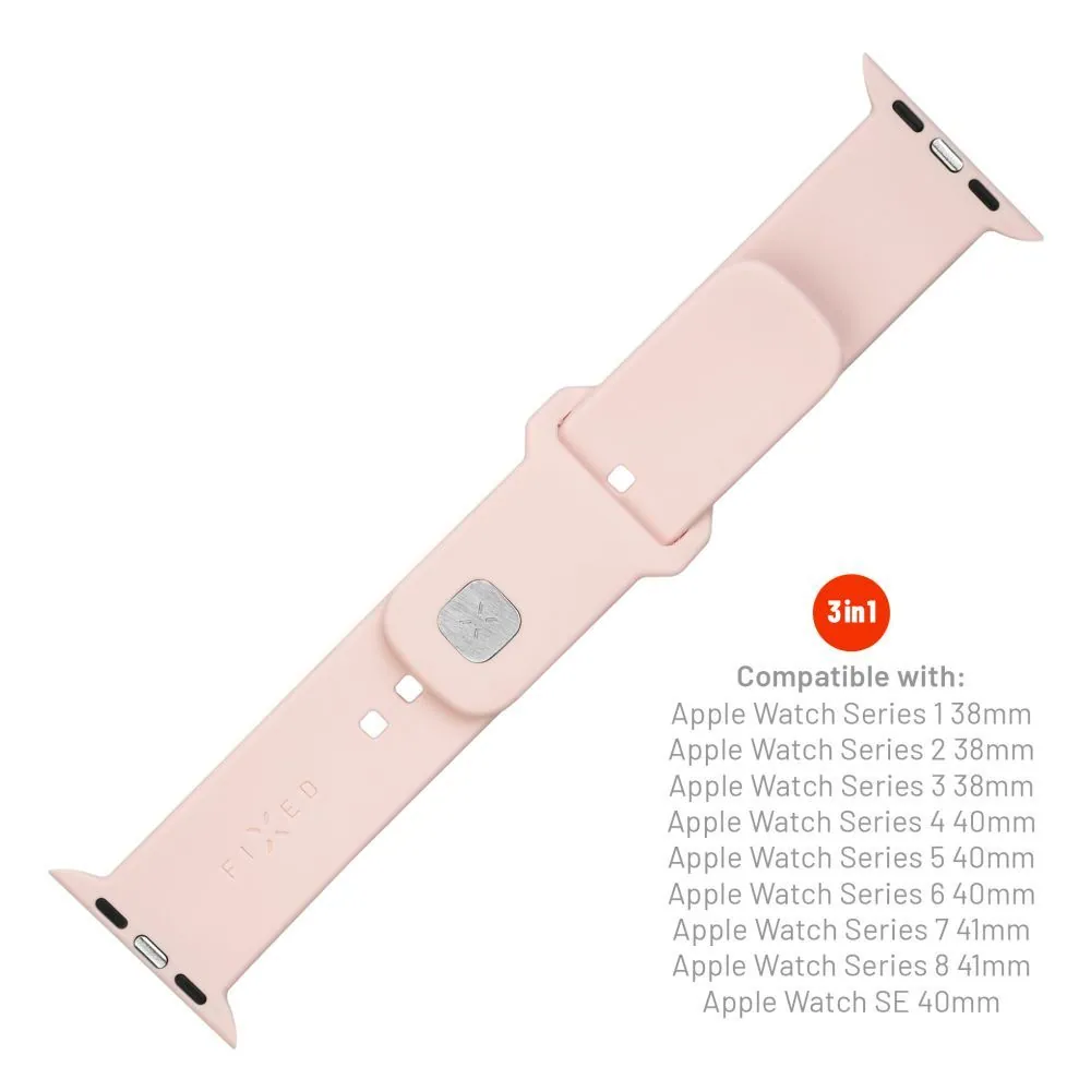 FIXED szilikon sportos óraszíj Apple Watch 38/40/41mm-es okosórához, rózsaszín – 4. kép