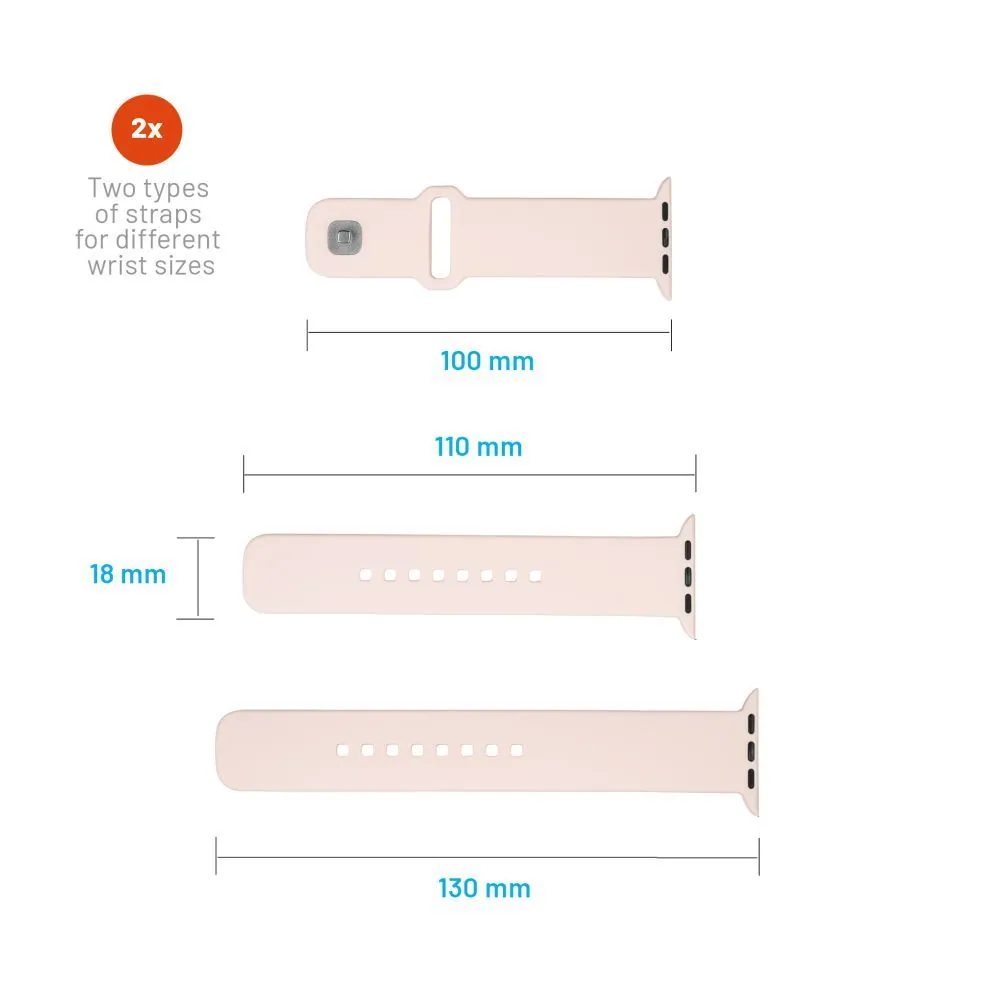 FIXED szilikon sportos óraszíj Apple Watch 38/40/41mm-es okosórához, rózsaszín – 5. kép