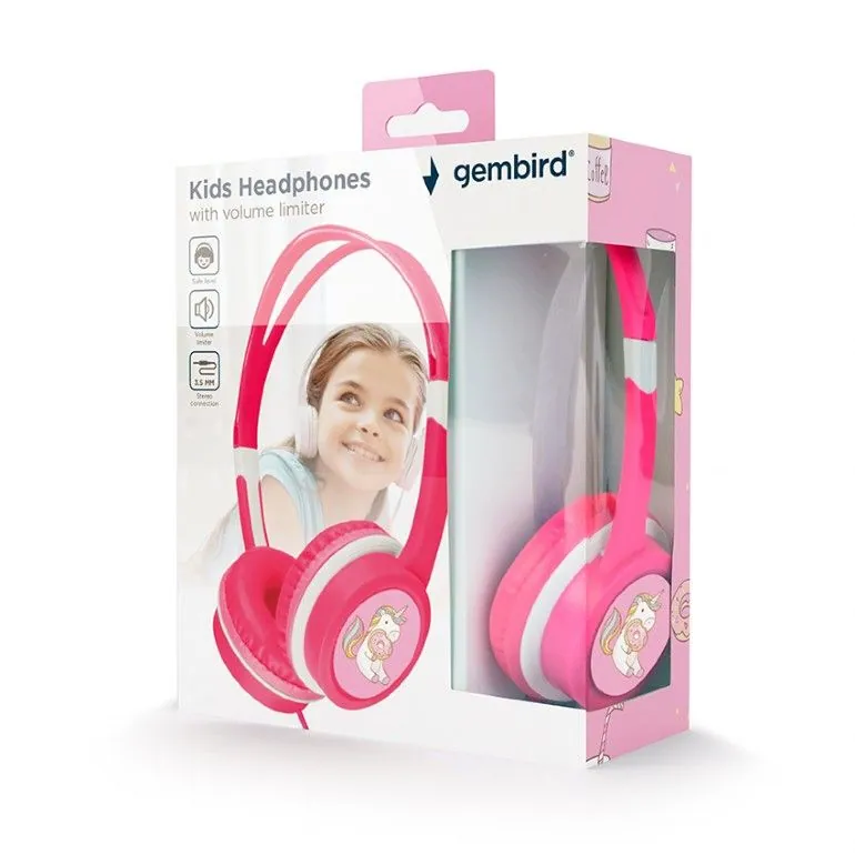 Gembird MHP-JR-PK Headphones for Kids Pink – 2. kép