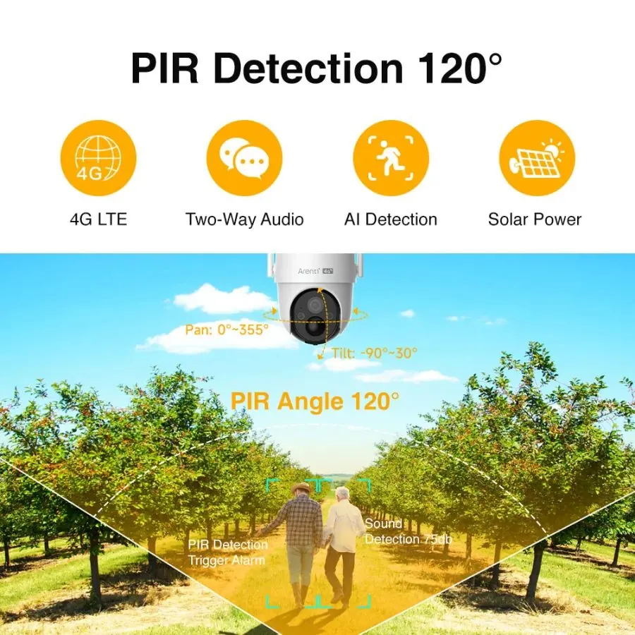 Laxihub Arenti GO3G + SP2 2K 3MP 4G Outdoor PIT Battery Security Camera – 6. kép