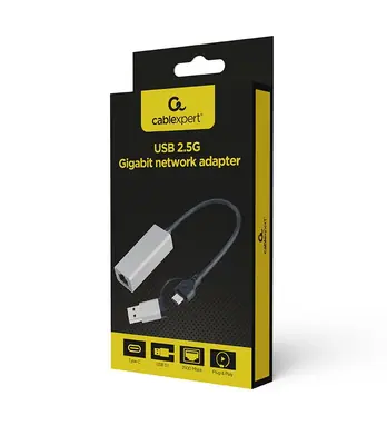 Gembird A-USB3AC-LAN2G-01 USB 2.5G Gigabit network adapter Space Grey – 2. kép
