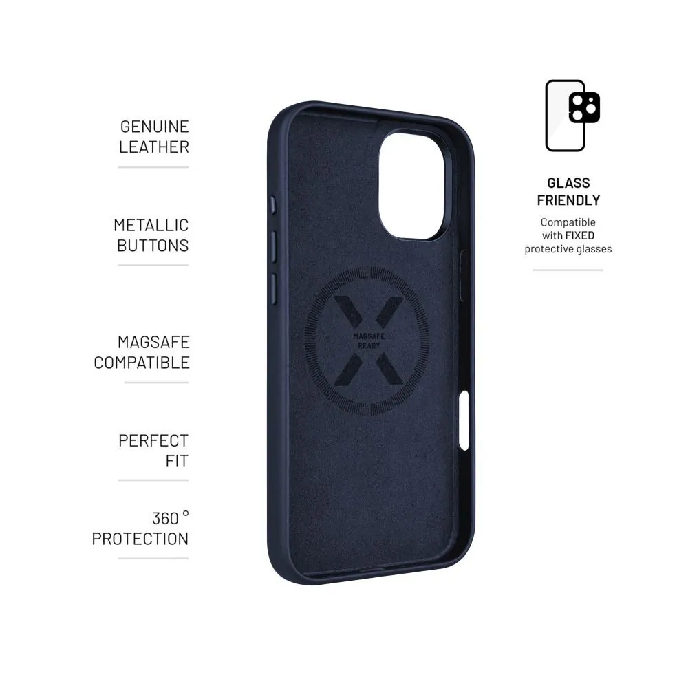 FIXED MagLeather telefontok MagSafe támogatással az Apple iPhone 16 Plus készülékhez, kék – 4. kép