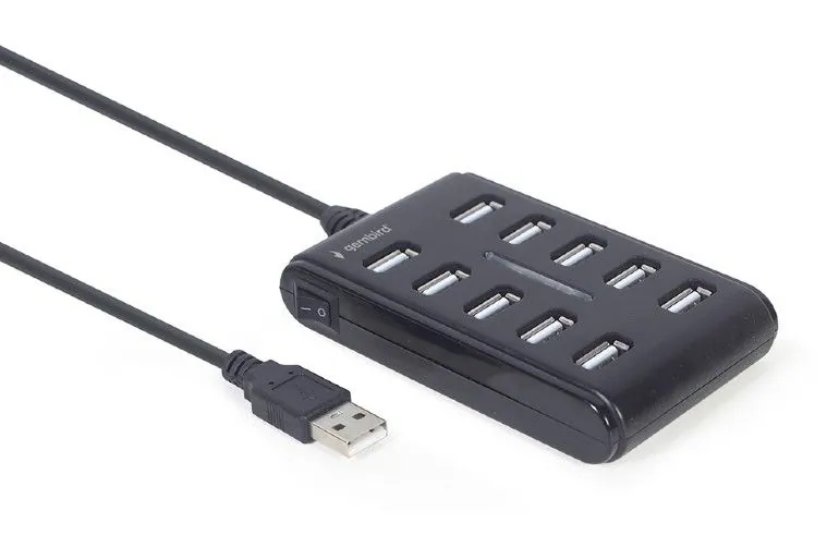 Gembird 10-port USB 2.0 Hub Black – 3. kép