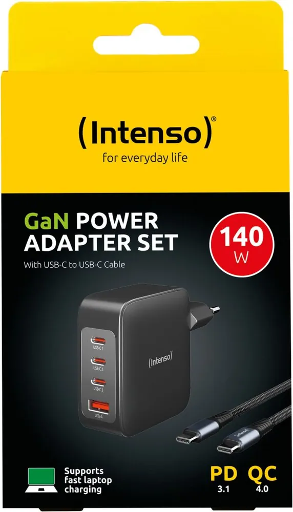Intenso W140A3C GaN adapter + C520C cable Black – 2. kép