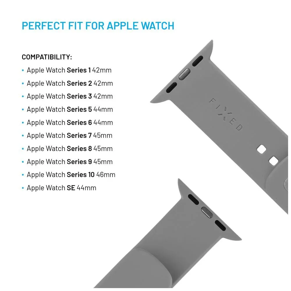 FIXED szilikon sportos óraszíj Apple Watch 38/40/41mm-es okosórákhoz, világos szürke – 3. kép