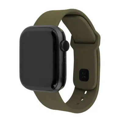 FIXED szilikon sportos óraszíj Apple Watch 38/40/41mm-es okosórákhoz, oliva – 2. kép