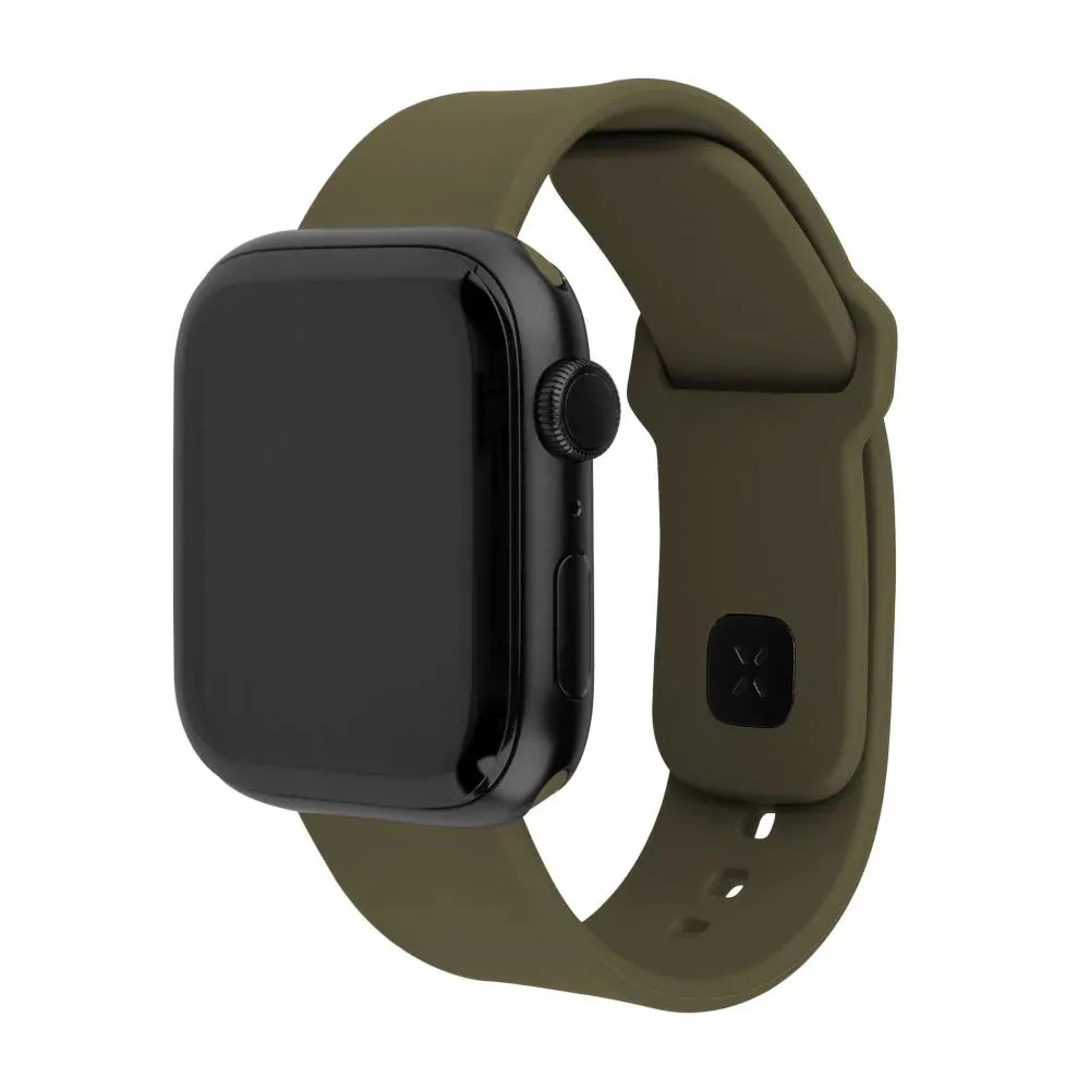 FIXED szilikon sportos óraszíj Apple Watch 38/40/41mm-es okosórákhoz, oliva – 2. kép