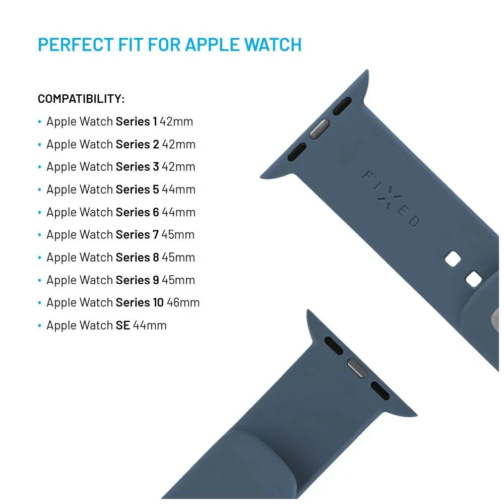 FIXED Sporty szilikon szíj az Apple Watch 42/44/45mm-es okosórákhoz, zöld-kék – 3. kép