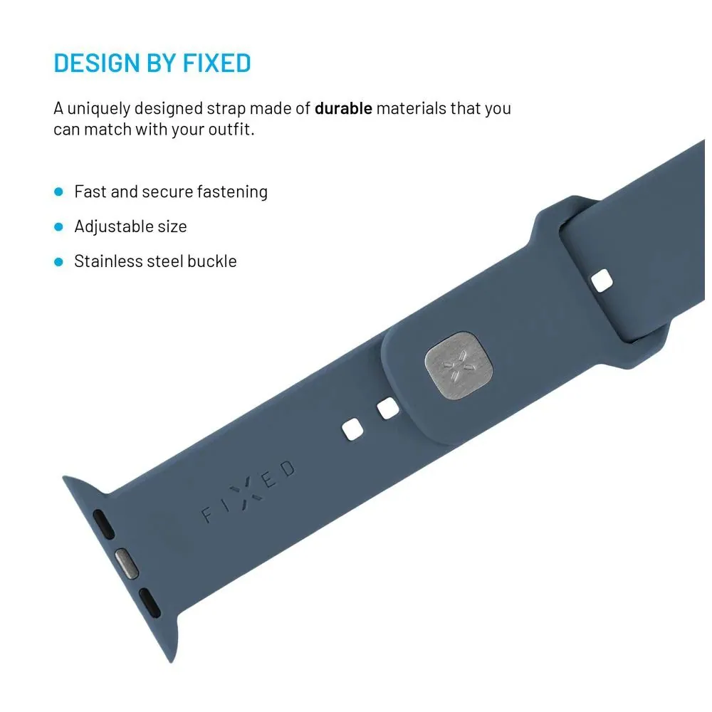 FIXED Sporty szilikon szíj az Apple Watch 42/44/45mm-es okosórákhoz, zöld-kék – 4. kép