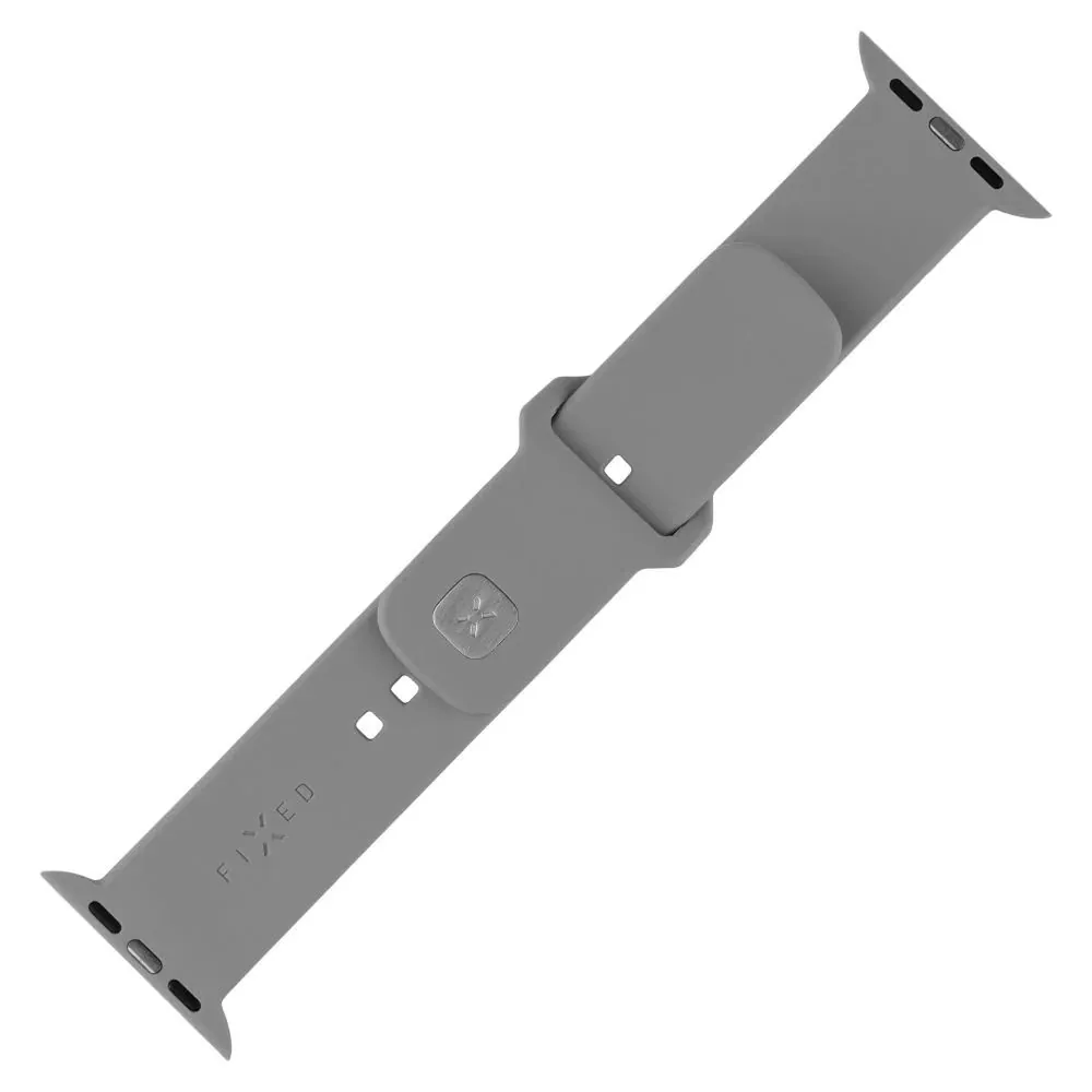 FIXED Sporty szilikon szíj az Apple Watch 42/44/45mm-es okosórákhoz, világos szürke – 2. kép