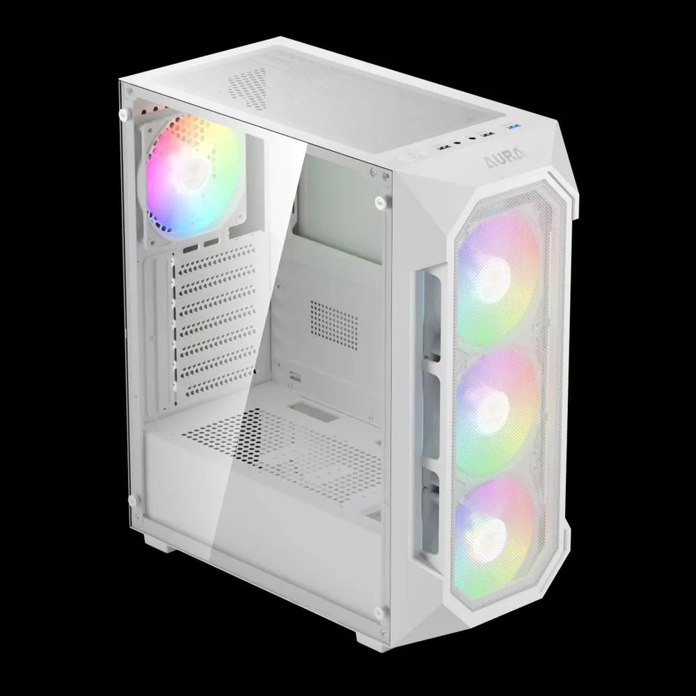 Gamdias Aura GC1 Elite WH ARGB Tempered Glass White – 4. kép