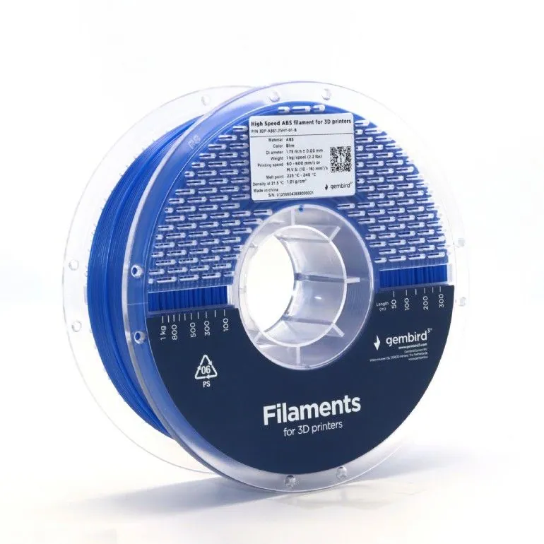 Gembird 3DP-ABS1.75HY-01-B High Speed ABS filament Blue 1,75mm 1kg – 2. kép