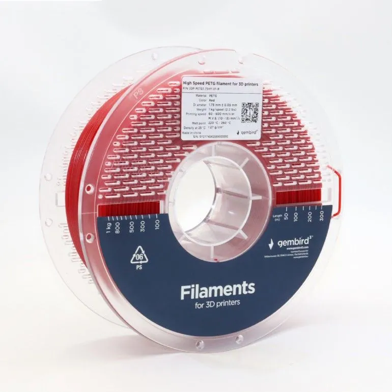 Gembird 3DP-PETG1.75HY-01-R High Speed PETG filament Red 1,75mm 1kg – 2. kép