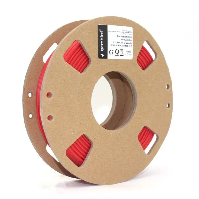 Gembird 3DP-PLA1.75GE-01-R Filament PLA Red 1,75mm 200g GEMMA printer spool – 2. kép