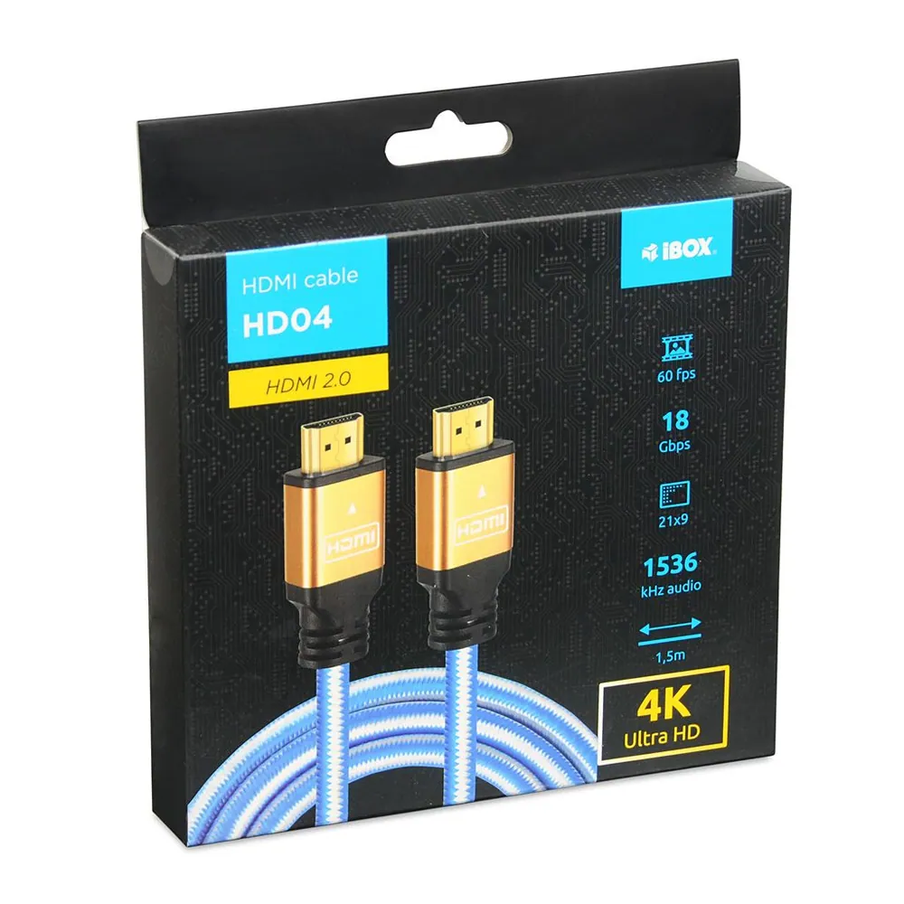 iBox ITVFHD04 HDMI - HDMI Cable 1,5m Blue – 4. kép