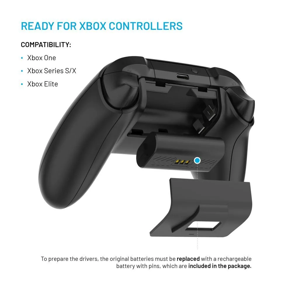 FIXED Kettős töltőállomás Xbox Series S, X kontrollerhez és One vezeték nélküli vezérlőkhöz, fekete – 4. kép