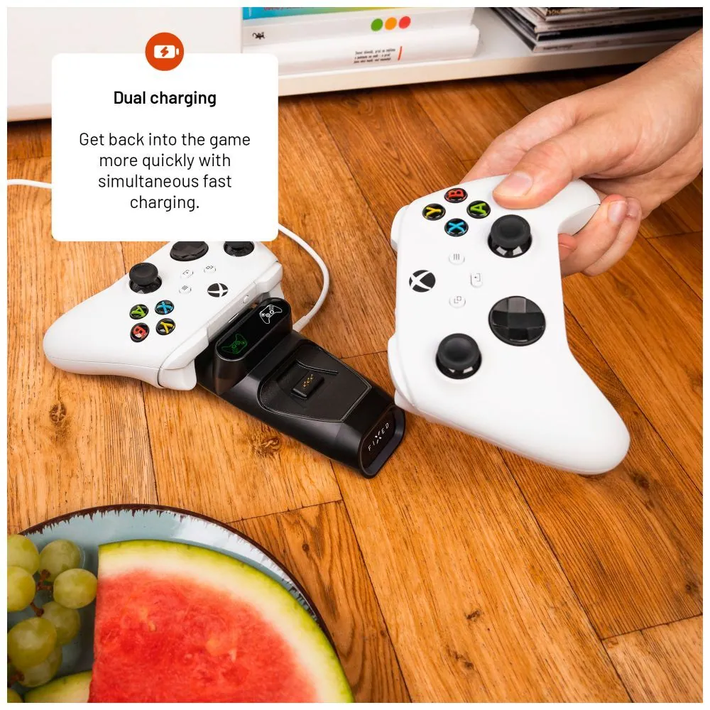 FIXED Kettős töltőállomás Xbox Series S, X kontrollerhez és One vezeték nélküli vezérlőkhöz, fekete – 7. kép