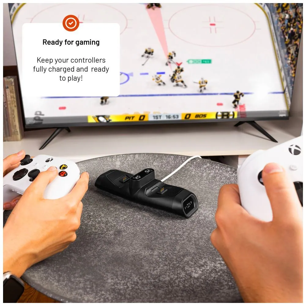 FIXED Kettős töltőállomás Xbox Series S, X kontrollerhez és One vezeték nélküli vezérlőkhöz, fekete – 8. kép