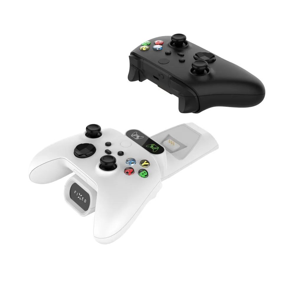 FIXED Kettős töltőállomás Xbox Series S, X kontrollerhez és One vezeték nélküli vezérlőkhöz, fehér – 2. kép