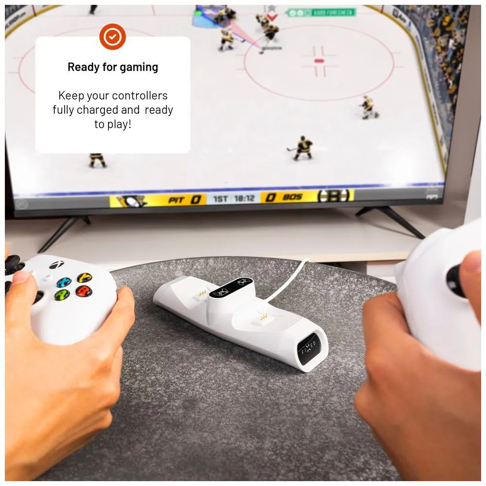 FIXED Kettős töltőállomás Xbox Series S, X kontrollerhez és One vezeték nélküli vezérlőkhöz, fehér – 8. kép