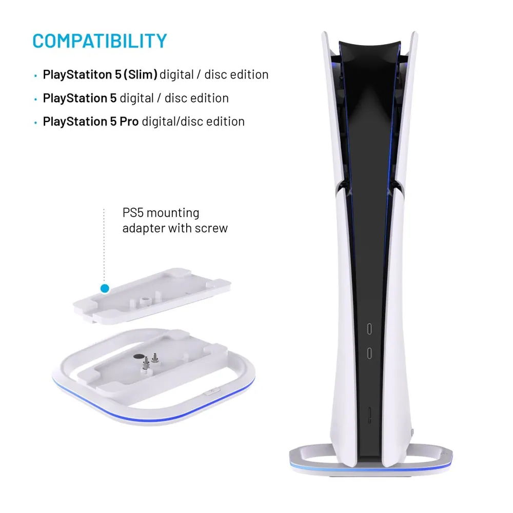 FIXED LED Stand for PlayStation 5, 5 (Slim) and 5 Pro, White – 3. kép