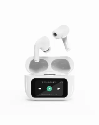 Gembird BT TWS in-ears with LCD display and Active Noise Cancelling White