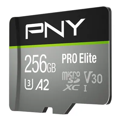 PNY 256GB microSDXC Pro Elite Class 10 U3 V30 A2 + adapterrel – 2. kép