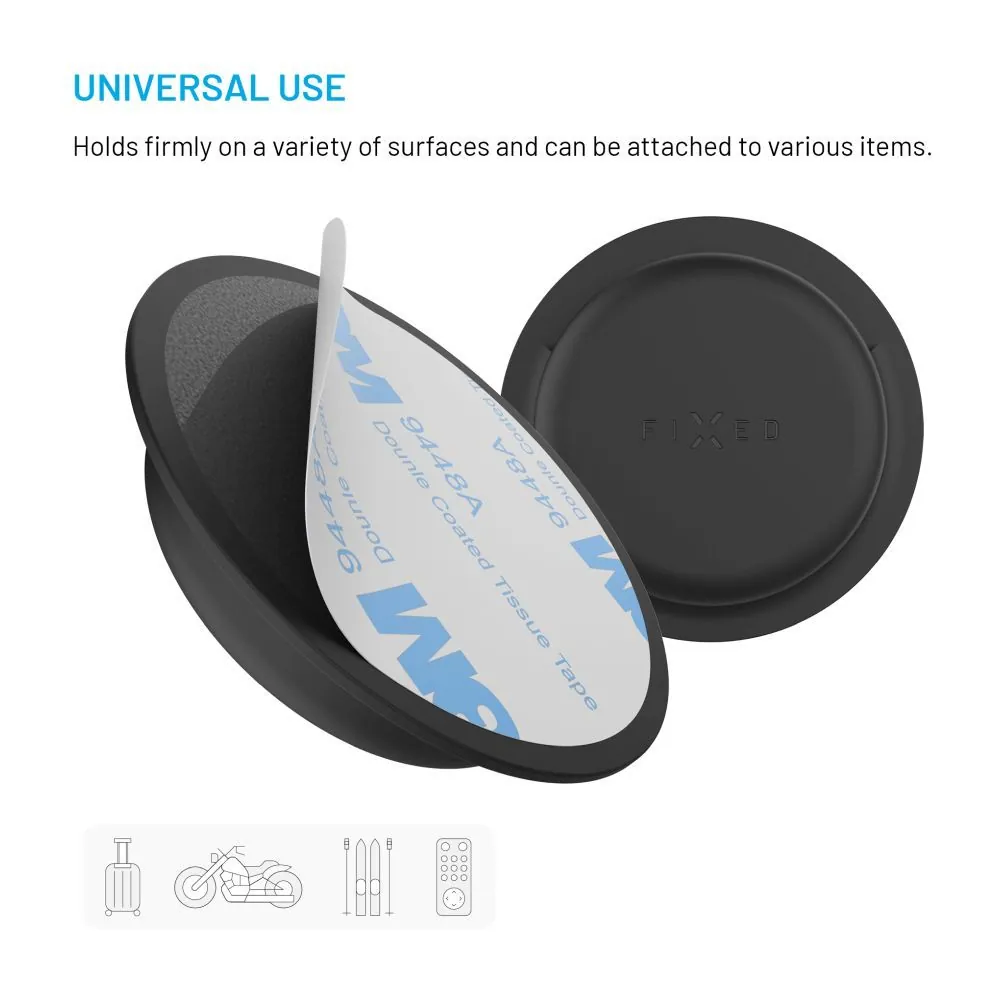 FIXED Silky matricás szilikon tok Apple AirTag-hez dupla csomag fekete – 4. kép
