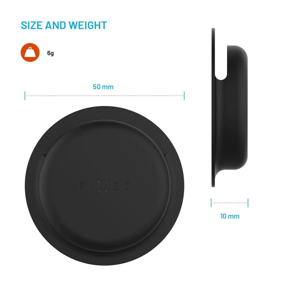 FIXED Silky matricás szilikon tok Apple AirTag-hez dupla csomag fekete – 5. kép