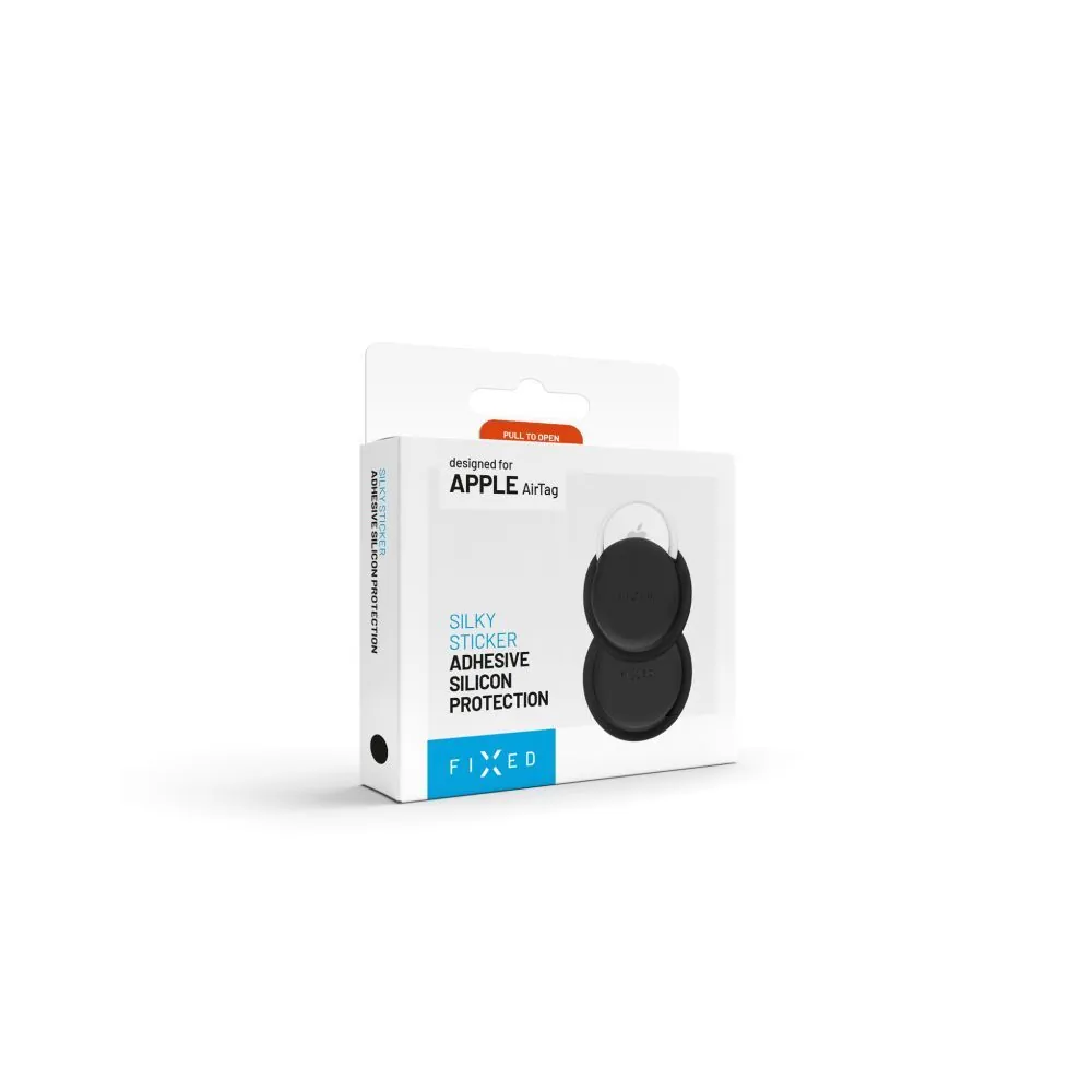 FIXED Silky matricás szilikon tok Apple AirTag-hez dupla csomag fekete – 8. kép