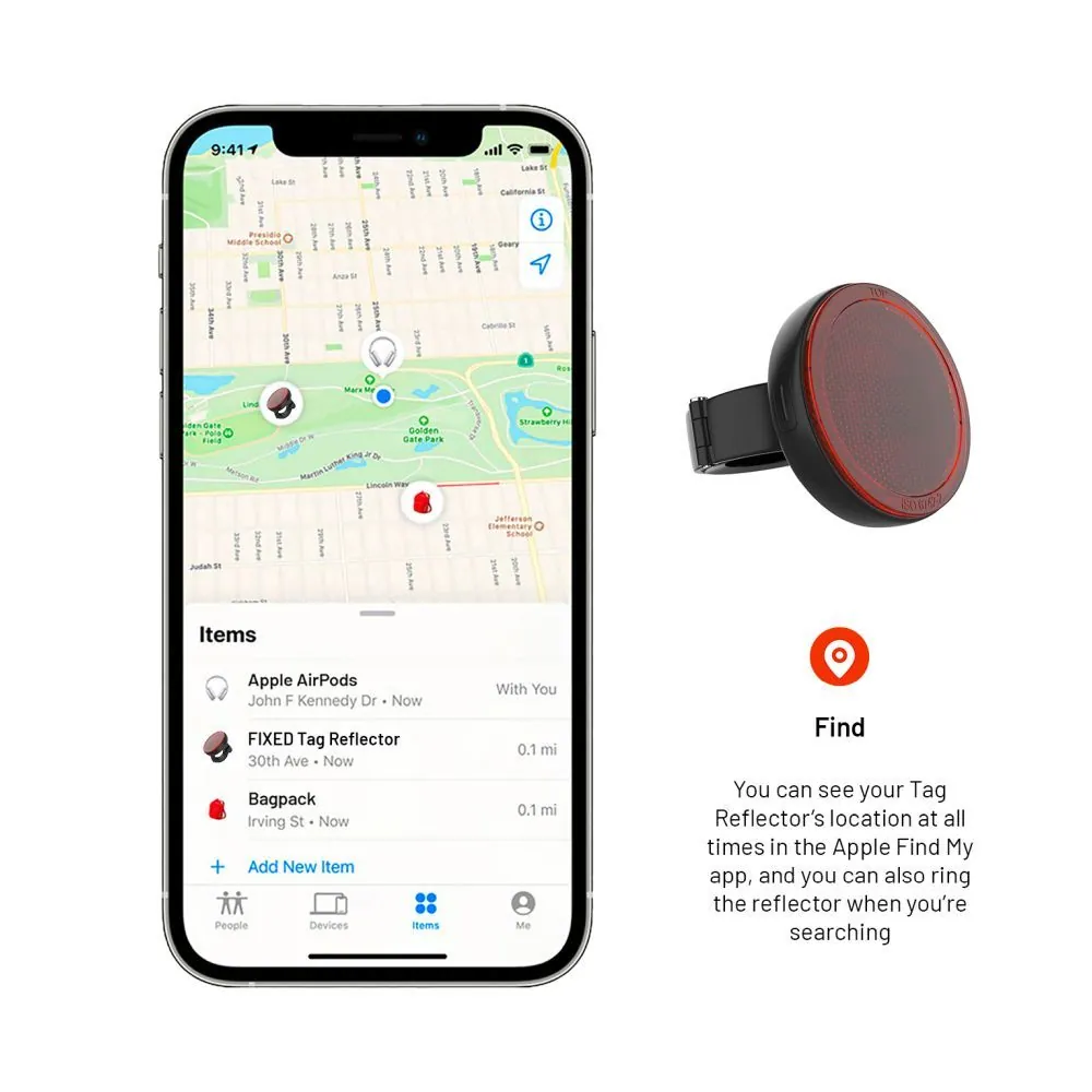 FIXED intelligens helymeghatározó reflektor Apple Find My applikációhoz, vezeték nélküli töltés, fekete – 8. kép