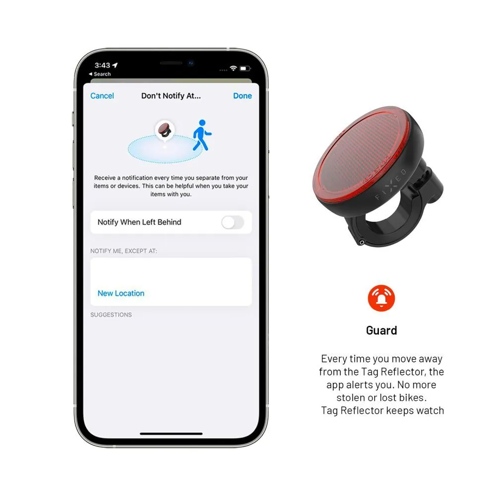 FIXED intelligens helymeghatározó reflektor Apple Find My applikációhoz, vezeték nélküli töltés, fekete – 9. kép
