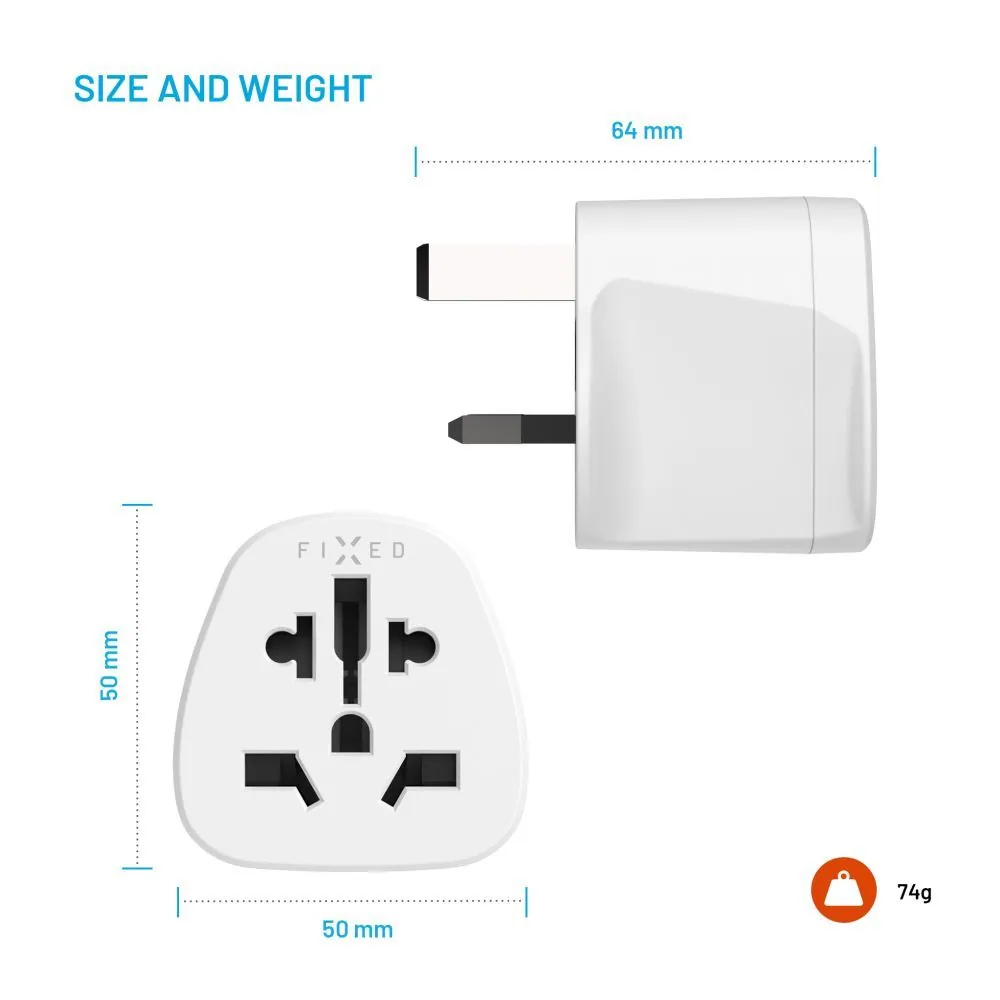 FIXED UK adapter, fehér – 4. kép