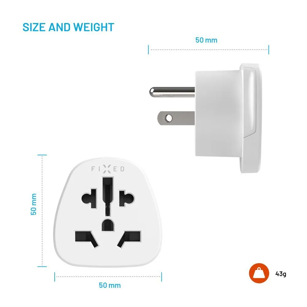 FIXED USA adapter, fehér – 4. kép