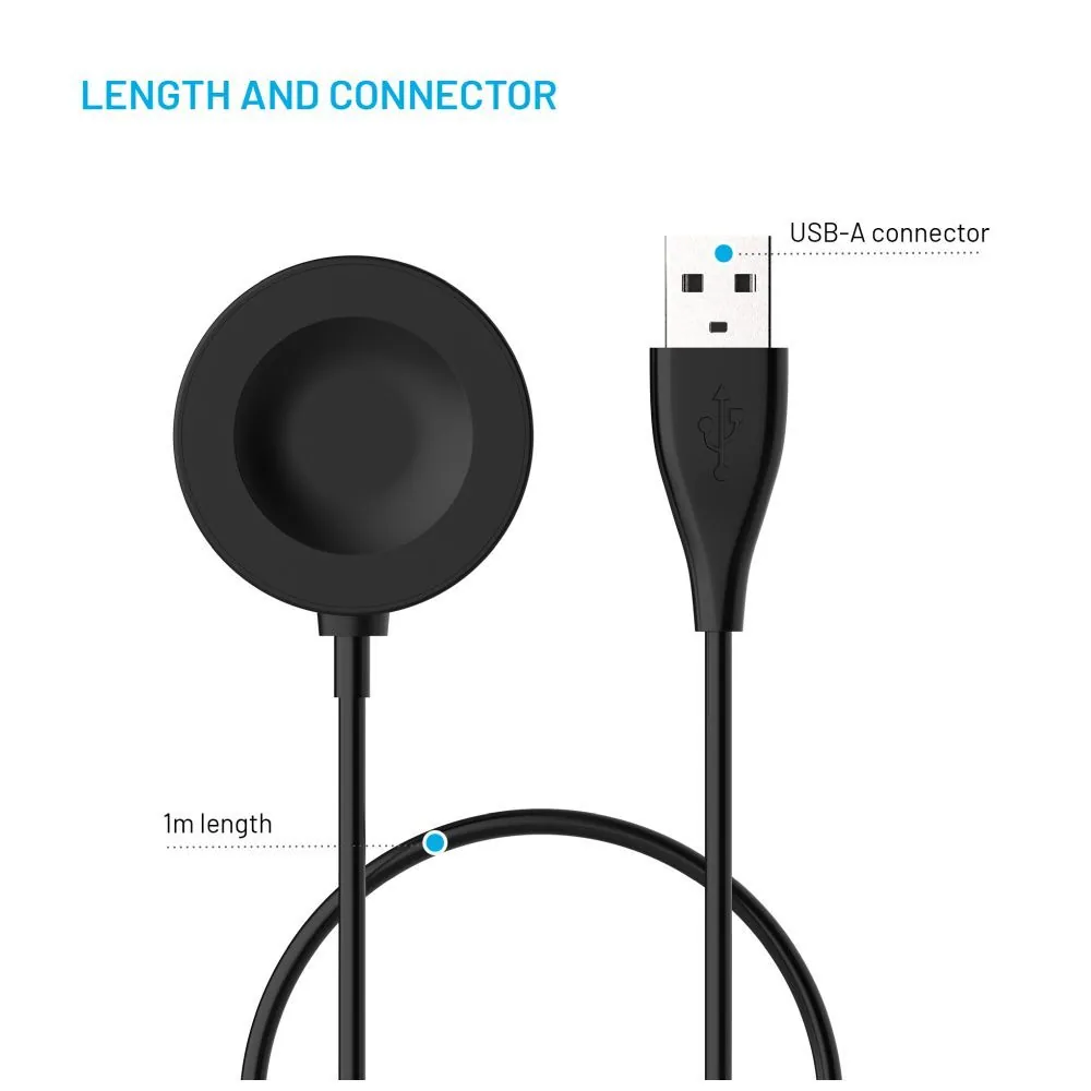 FIXED USB-A töltőkábel Huawei Watch GT 2 Pro/3/3 Pro/4/4 Pro/5/5 Pro okosórához, fekete – 4. kép