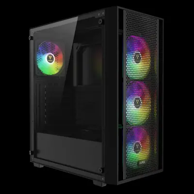 Gamdias Aura GC2 Elite ARGB Tempered Glass Black – 2. kép