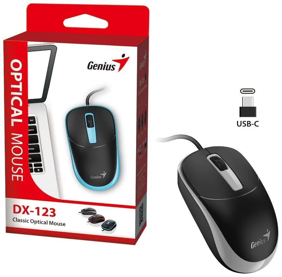 Genius DX-123 Wired Mouse Black/Grey USB-C – 5. kép