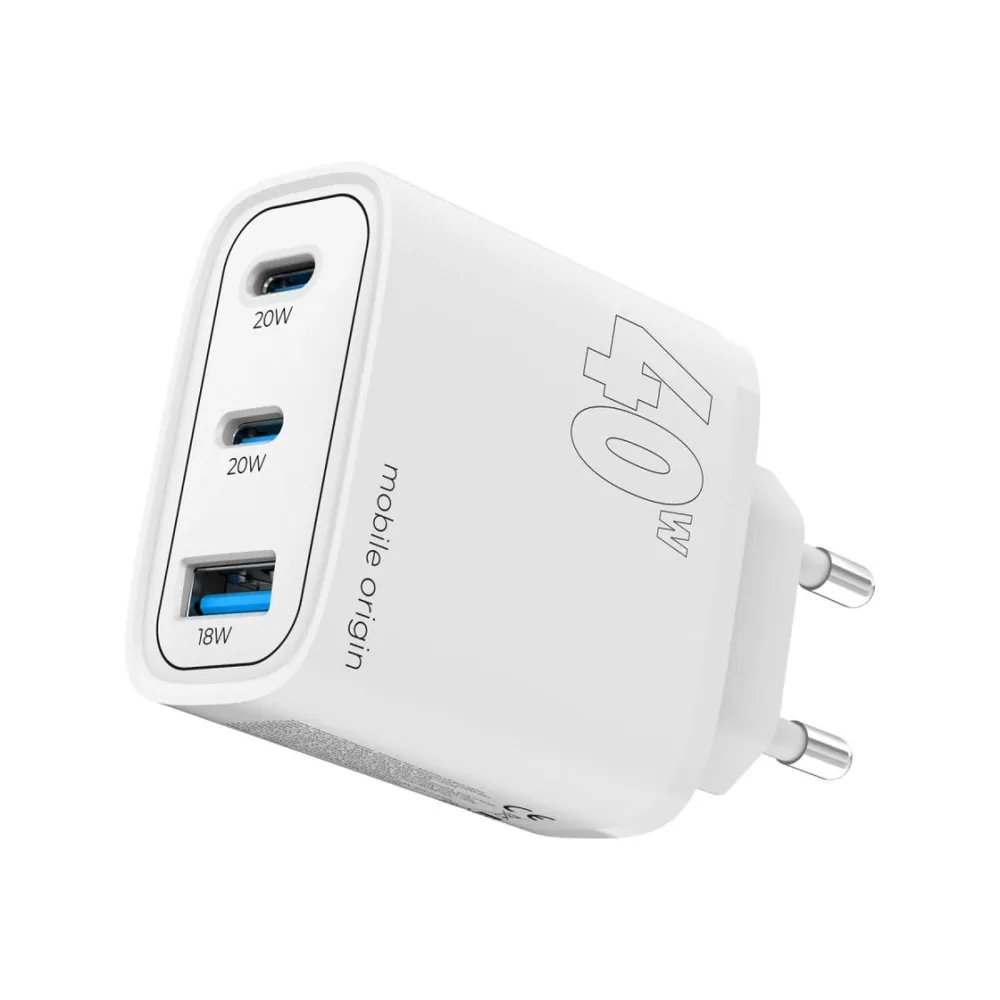 Mobile Origin GaN 40W Wall Charger MO13, 1 USB-A + 2 USB-C – 2. kép