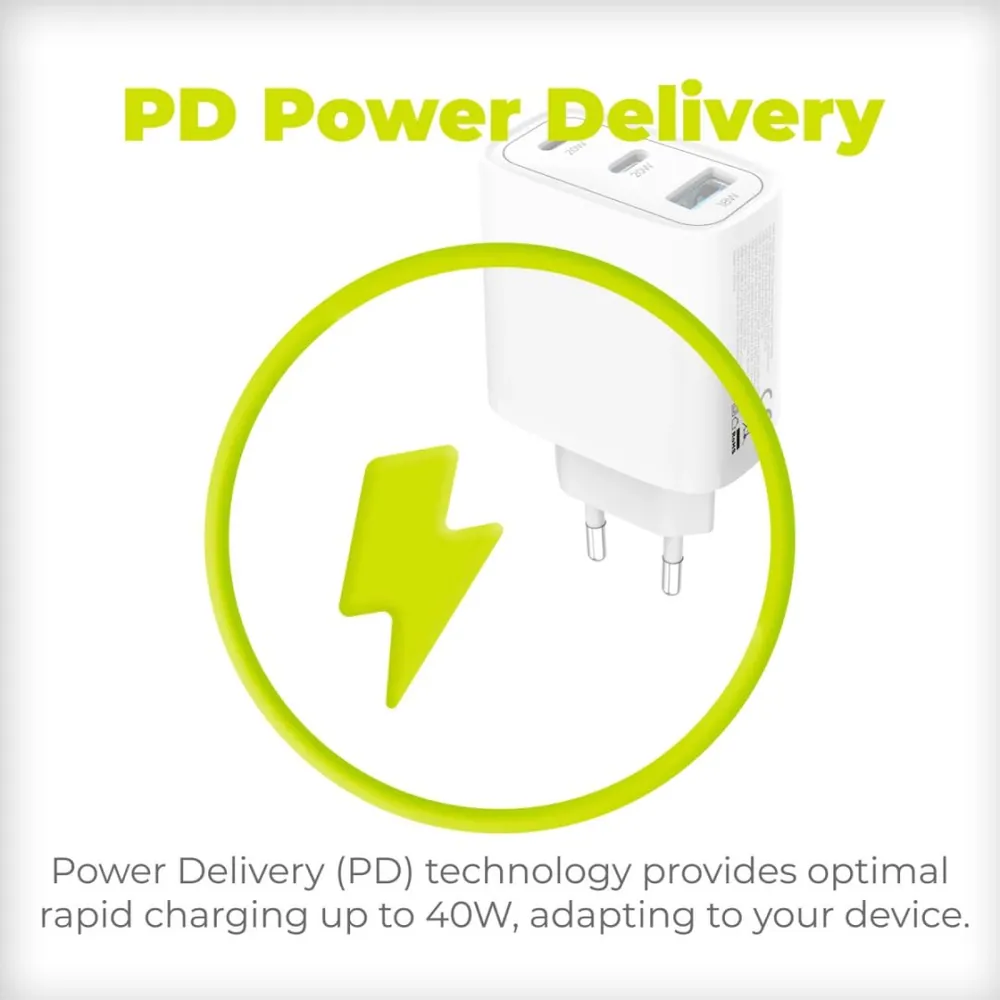 Mobile Origin GaN 40W Wall Charger MO13, 1 USB-A + 2 USB-C – 9. kép