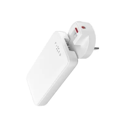 FIXED Slim Traveller 2xUSB-C utazási töltő világadapter GaN 45W, fehér – 2. kép