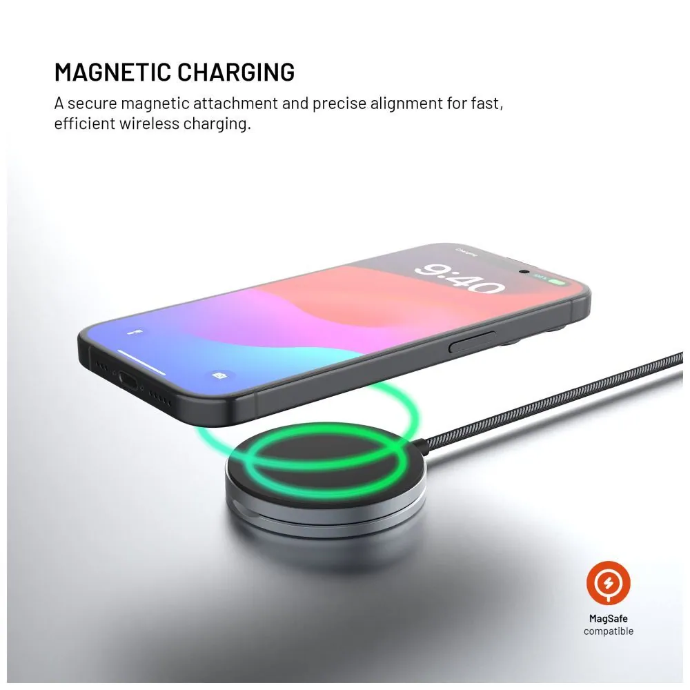 FIXED Wireless töltő Magsafe támogatással, szürke – 3. kép