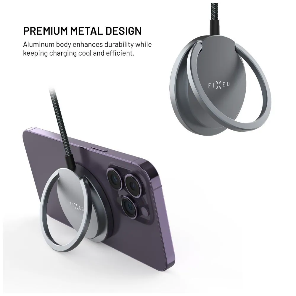 FIXED Wireless töltő Magsafe támogatással, szürke – 7. kép