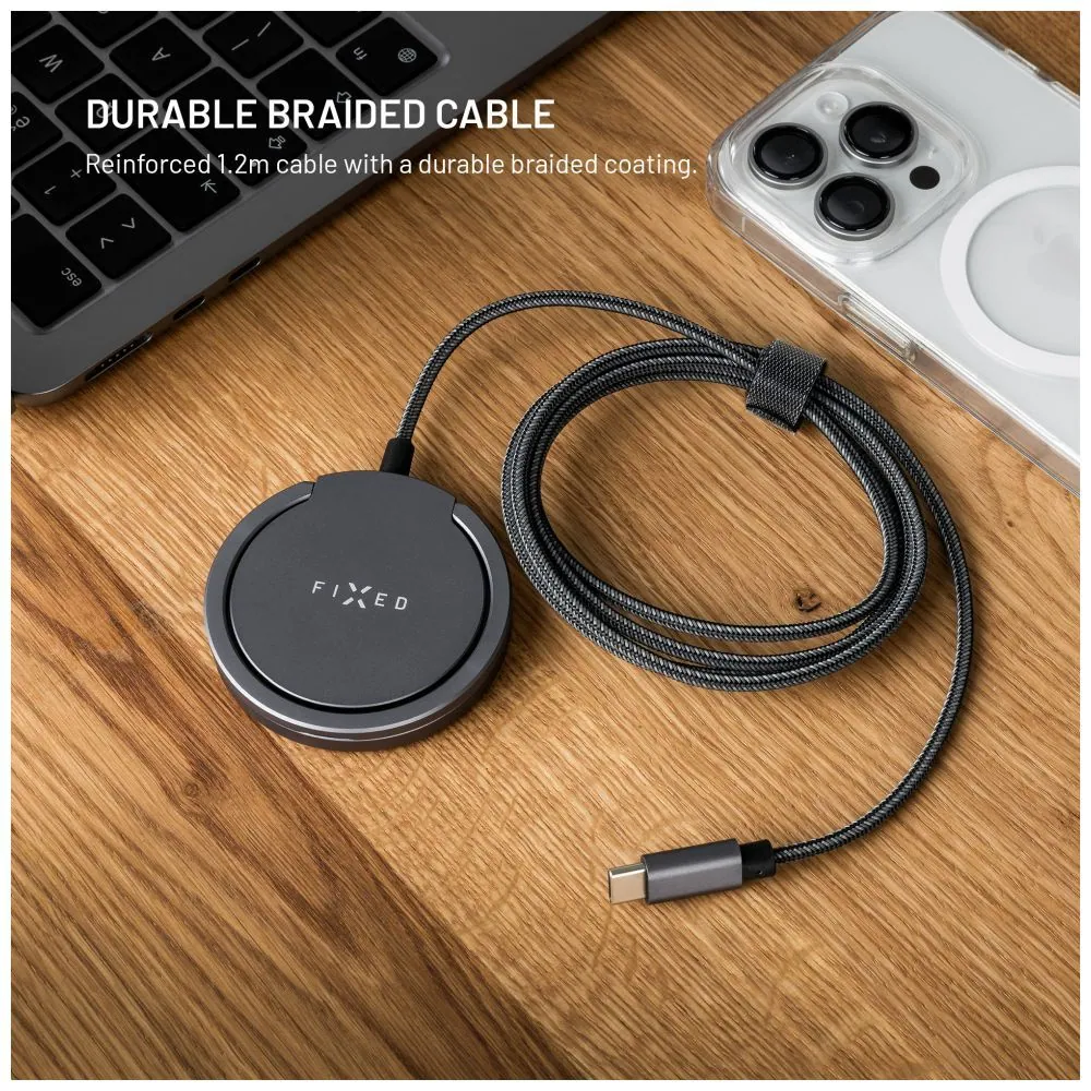 FIXED Wireless töltő Magsafe támogatással, szürke – 8. kép
