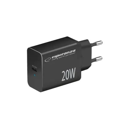 Esperanza EZC104K Quick Power Charger 20W USB-C PD Black