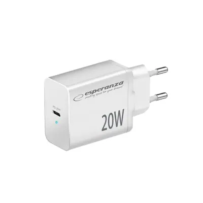 Esperanza EZC104K Quick Power Charger 20W USB-C PD White