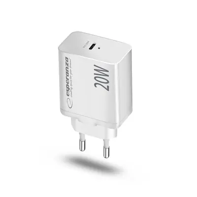 Esperanza EZC104K Quick Power Charger 20W USB-C PD White – 2. kép